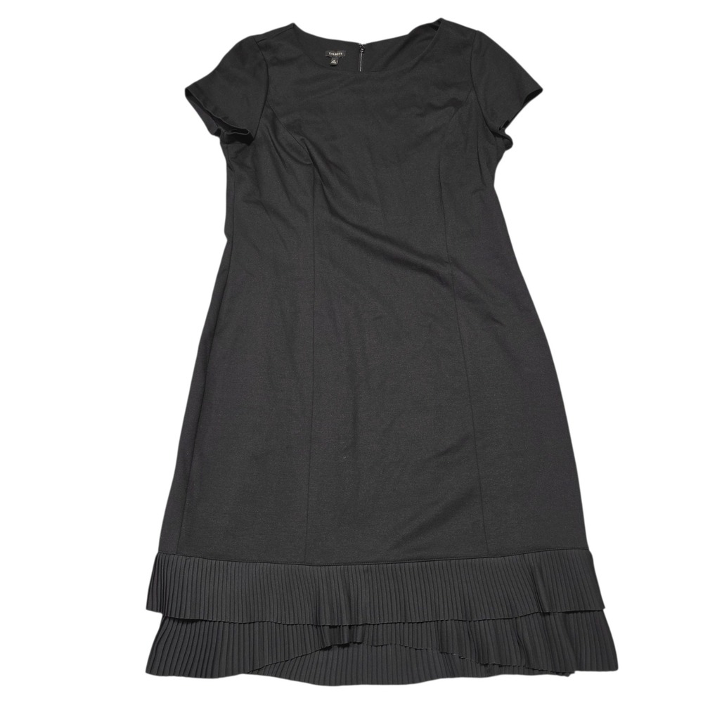 Talbots Black Dress Size 16 Short‎ Sleeve Tiered Pleated Career Party